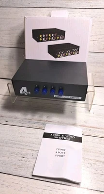 4-Way AV Switch RCA Switcher 4 in 1 Out Composite Video L/R Stereo Audio... - Image 1 of 4