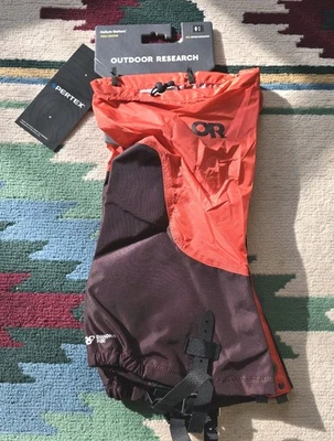 NWT Outdoor Research Helium Gaiters Womens Medium Sunset Lightweight Waterproof - Image 1 of 2