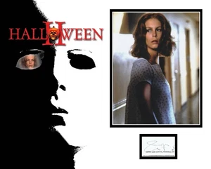 JAMIE LEE CURTIS SIGNED HALLOWEEN PHOTO MOUNT - Picture 1 of 1