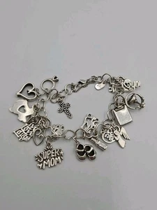 James Avery Connected Hearts Charm Bracelet With 19 Charms! .925 Sterling Silver - Picture 1 of 11