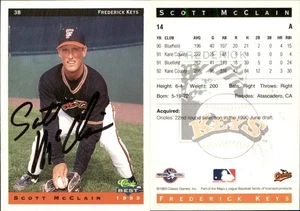 Scott McClain Signed 1993 Classic Best Frederick Keys AU *Autograph Den* - Picture 1 of 1