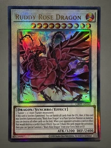 YUGIOH RUDDY ROSE DRAGON ASIA ENGLISH EDITION CR09-AE040 ULTIMATE RARE - Picture 1 of 3