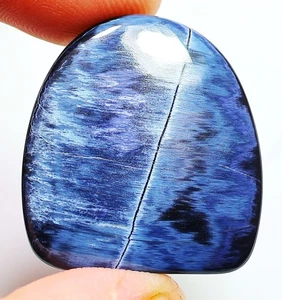 38 CT 5X28X30 mmRARE NATURAL BLUE FIRE PIETERSITE FANCY CABOCHON GEMSTONE HH-752 - Picture 1 of 6
