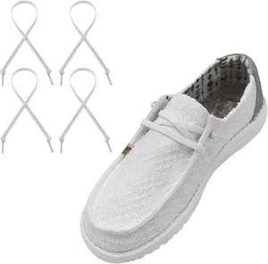UamGlsob 2 Pairs Elastic Flat Shoe Laces Replacement for 16Inch, White  - Picture 1 of 9