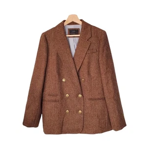 J Crew Bristol Blazer Haselnuss englische Wolle Fischgrät braun BA441 Größe 12 - Bild 1 von 9