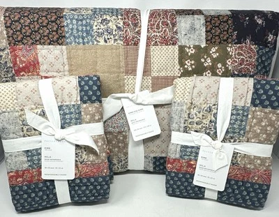 Pottery Barn~Mila Patchwork Reversible Quilt KING + 2 King Shams~NEW - Image 1 of 2
