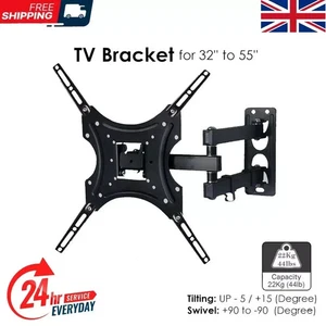 TV Wall Bracket Mount For 32 34 36 40 42 46 50 55 Up to 55" Inch LCD LED QLED UK - Picture 1 of 10