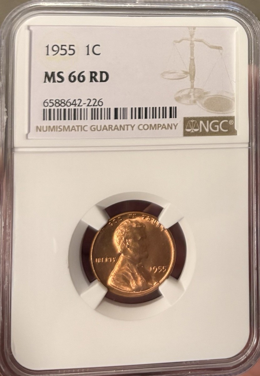 リンカーン スチールペニーＮＧＣ MS66 1955-S One Cent Lincoln NGC/PCGS MS66 RD | GovMint