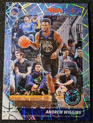2019-20 NBA Hoops Premium Stock Andrew Wiggins Warriors Holo Laser Prizm SP #110 - Image 1 of 2