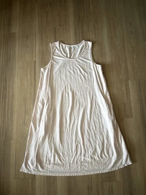 Vestido Lands End listra rosa claro sem mangas algodão casa dormir feminino grande alto - Imagem 1 de 4