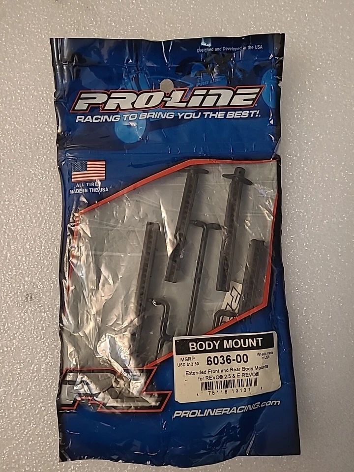 Pro-Line Racing 603600 Extended Front and Rear Body Mounts Revo 2.5 & E-Revo - Image 1 of 1