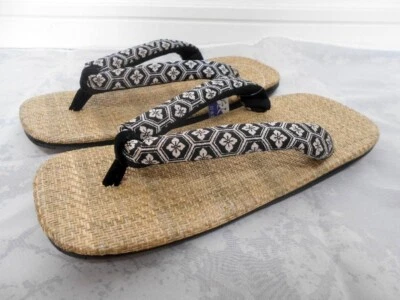 SETTA, Sandalo tradizionale giapponese, pianta cappello Panama e pelle di mucca, 27 cm, per uomo, 4203 - Immagine 1 di 4