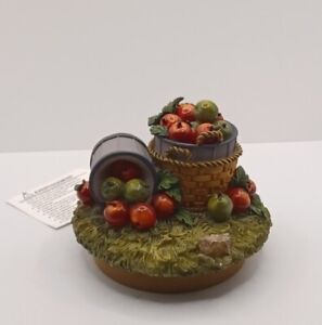 New Home Interiors Decorative Candle Jar Topper Apple Harvest with Tags