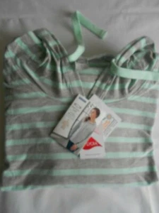 Neu Damenkapuzenshirt Gr. L grau-mint gestreift (textiles Vertrauen) - Bild 1 von 2
