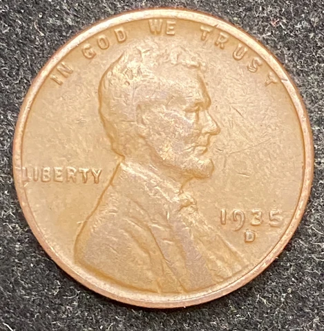 1935 D Lincoln Wheat Penny- Free Shipping Cover
