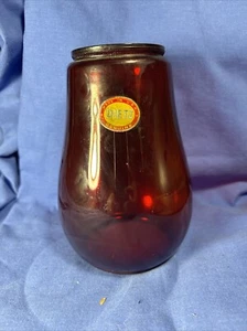 Dietz Glass Railroad Lantern Ruby Red Globe 6.5” Tall USA Original Sticker NOS - Picture 1 of 7