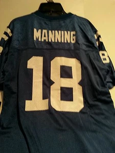 Jungen NFL Indianapolis Colts blau weiß Trikot Manning #18 Größe L 14-16 XL 18-20 - Bild 1 von 1