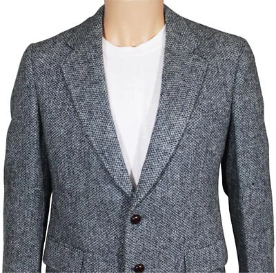 VTG 80s HARRIS TWEED BLAZER Hand Woven Pure Scottish Wool Coat Tailored In USA ! - Image 1 of 4