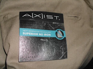 Pantalone elegante plissettato uomo nuovo 36 x 30 marrone marrone chiaro axist ultra dritto - Foto 1 di 6