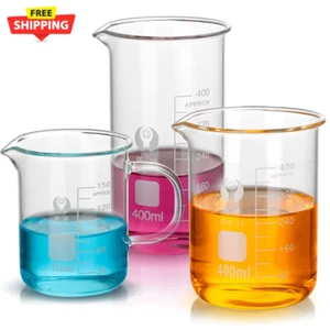 50 100 25 250 150 200Ml G3.3 Borosilicate Glass Low Form Beaker Chemistry Lab He - Picture 1 of 28