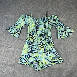 Lilly Pulitzer Girls Large 8-10 Mini Calla Romper Party Bright Navy - Picture 1 of 8