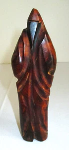 Vintage Burl Wood Statue of Veiled Women with Modest Clothes 5.25 Inches Tall - Picture 1 of 8