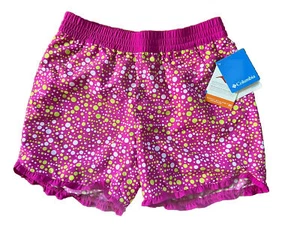 NWT Columbia Girls Pink Polkadot Ruffle Boardshort UPF 30 Swim Hiking Gorpcore L - Picture 1 of 4