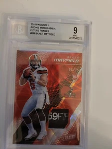 Baker Mayfield 2018 Panini Day Future Frames Rookie RC BGS 9 Jersey Patch #06/25 - Picture 1 of 6