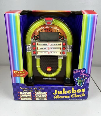 SoundDesign Lighted Jukebox 3160J Alarm Clock Brand New In Package NIP NIB RARE - Image 1 of 4