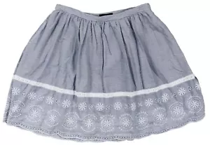 Tommy Hilfiger Women's Knee Length Skirt Embroidered Paisley White/ Blue Size 8 - Picture 1 of 2