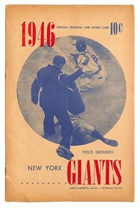 1946 Philidelphia Phillies @ New York Giants programa de béisbol muy bueno - Imagen 1 de 3