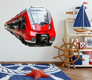 3D Rote U-Bahn H721 Auto Wallpaper Wandbild Poster Wandaufkleber Transport Honey - Picture 1 of 5