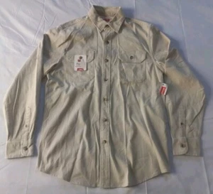 NEW - Wrangler Men's Size S Epic Soft Beige Long Sleeve Twill Woven Shirt - NWT - Picture 1 of 16