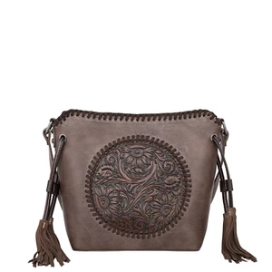 Montana West Tooled Collection Saddle Bag - Coffee - Picture 1 of 7