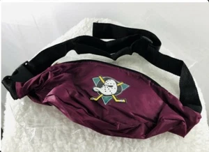 Mighty Ducks Nylon Hockey Fanny Pack Burgundy Clip On - Picture 1 of 3