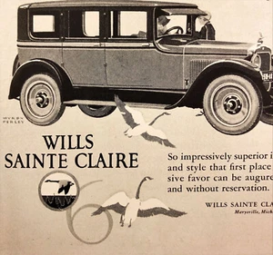Pubblicità 1925 Wills Sainte Claire stampa d'epoca Marysville Michigan oche volanti - Foto 1 di 2