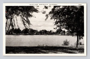 Postal California Marysville CA Ellis Lake años 30 sin publicar borde blanco blanco blanco y negro - Imagen 1 de 2
