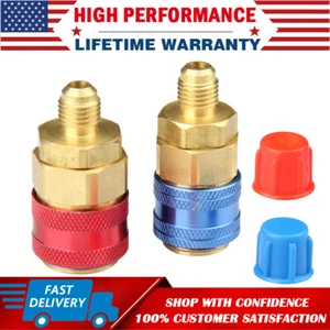 Car AC Air Conditioning Manifold Gauge High/Low Quick Connector Adapter Coupler - Bild 1 von 15