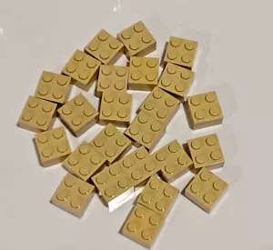 LEGO TAN BRICK LOT / SIZE 2x2 / QTY 25x / Part #3003 / Element #4114306 - Picture 1 of 3