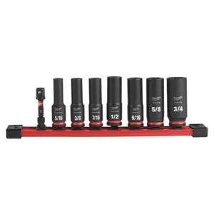 Milwaukee Impact Duty 3/8 in SAE Deep Impact Rated Socket Set 8-Piece - Picture 1 of 8