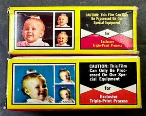 F020 Famous Brand Triple Print 127 Color Film 12 Exposures Expired 1970 2 Rolls - Picture 1 of 5