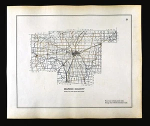 1910 Ohio Highway Road Map Marion County Morral Waldo Prospect La Rue Caledonia - Picture 1 of 5
