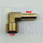 90 Deg Male 1/2 1/4 1/8 3/8 To 10Mm Hose Brass Elbow Fitting Barb Tail Adapter