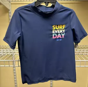 Oshkosh B'Gosh "Surf Every Day" Navy Blue Short Sleeve Swim Shirt Size 3T New - Picture 1 of 7