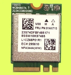 Lenovo YOGA 910-13IKB Wifi Inalámbrico Bluetooth Tarjeta 01AX713 QCNFA344A AC 433M - Imagen 1 de 1