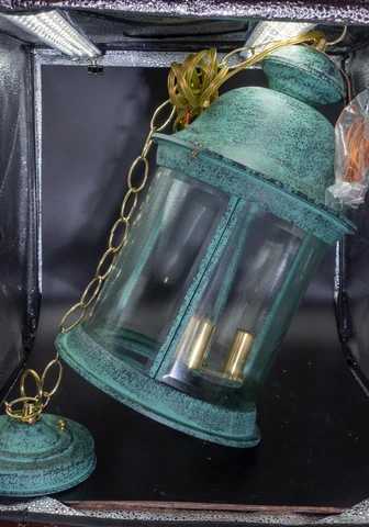NEW 1990's Outdoor Wall Porch Entrance Light (3 Candelabra Bulbs) Cover