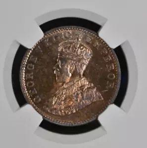 1916 (C) KG V Britisch-Indien 1/4 Anna-NGC bewertet MS 64 RB - Bild 1 von 4