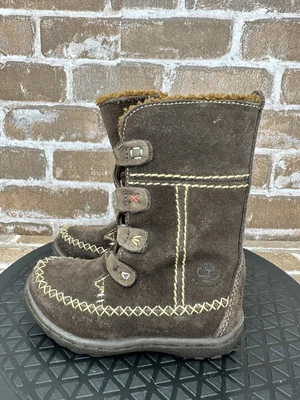Timberland Waterproof Brown Suede Winter Boots Girls Toddler Size 7 - Image 1 of 4