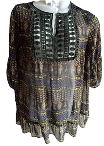 Lane Bryant Boho Floral Tassel long Sleeve Casual Summer Beach Tunic 22/24 - Picture 1 of 14