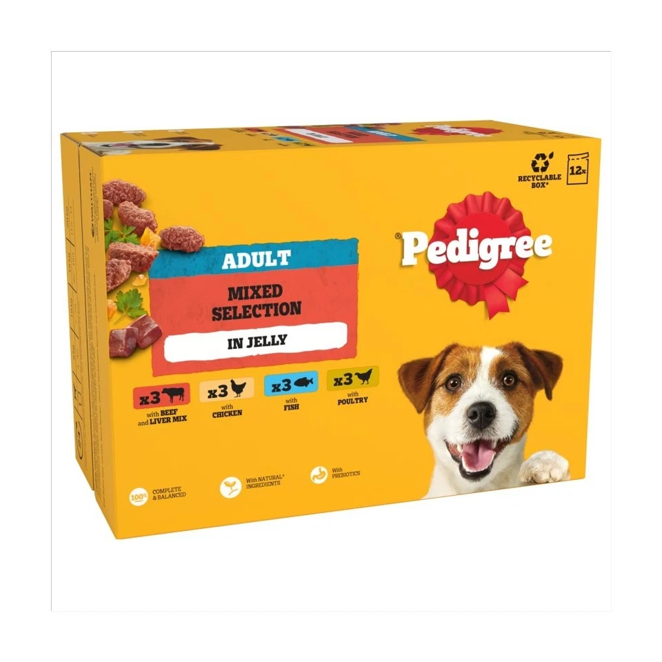 PEDIGREE® Adult Wet Dog Food Mixed Selection in Jelly 100g Pouch. 100g × 1 - Image 1 of 1